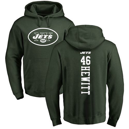 New York Jets Men Green Neville Hewitt Backer NFL Football #46 Pullover Hoodie Sweatshirts